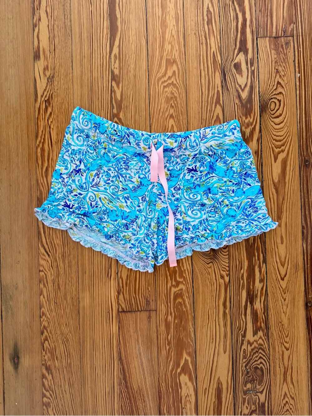 Lilly Pulitzer Melon Fig Tint Monkey Sea Ruffle Pajama Shorts & Tank S/M